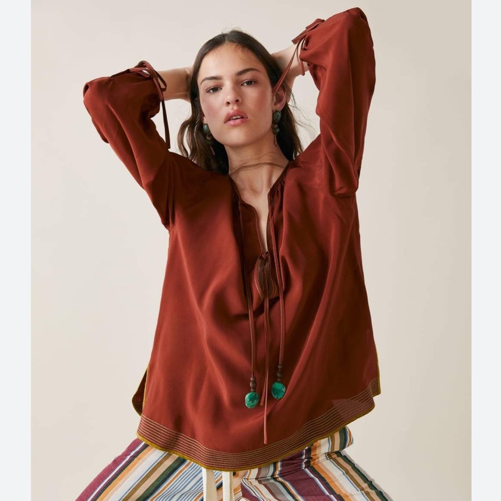 ZARA Limited Edition S/S 19 Studio Beaded Blouse